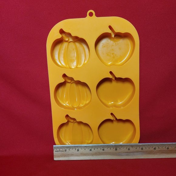 Silicon Pumpkin Apple 6 Cavity Nonstick Cake Mold Set of 2 - Picture 7 of 10